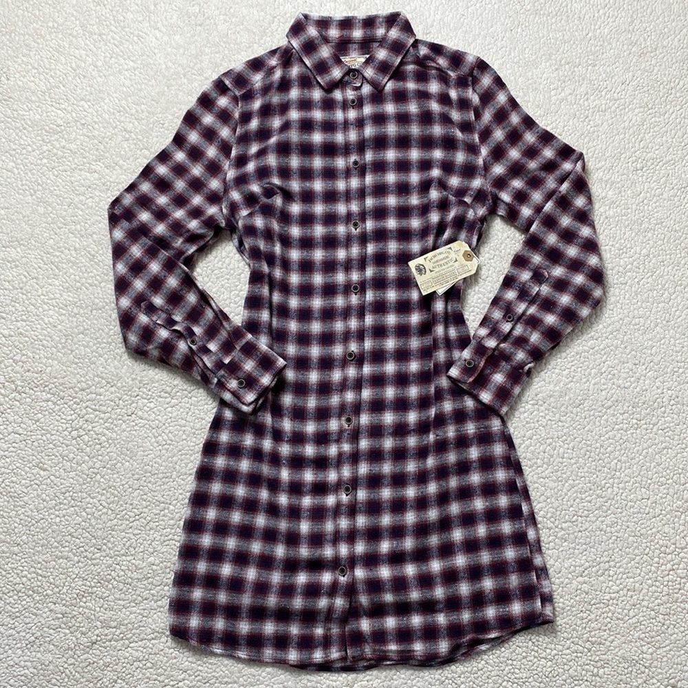 Jachs Purple Plaid Long Sleeve Dress